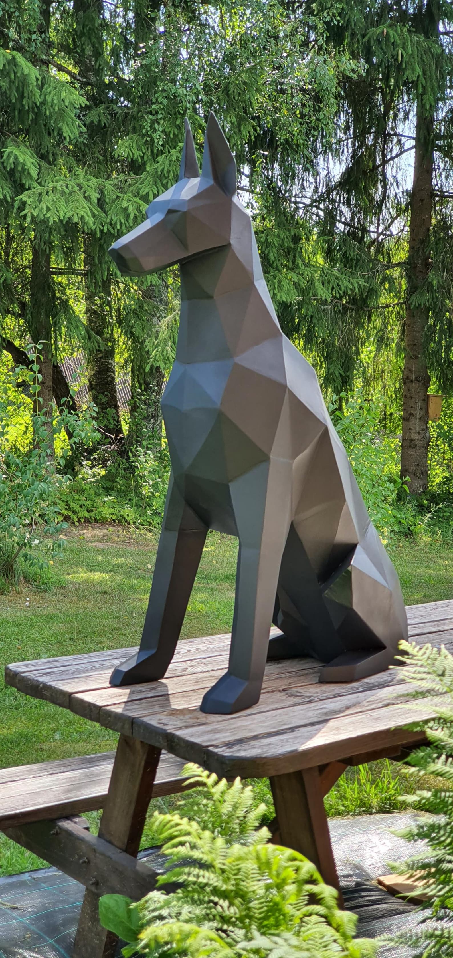 Doberman! Weld it yourself with Digital plan for metal. Set of digital files include: .pdf – scheme, .dxf – CNC cutting.