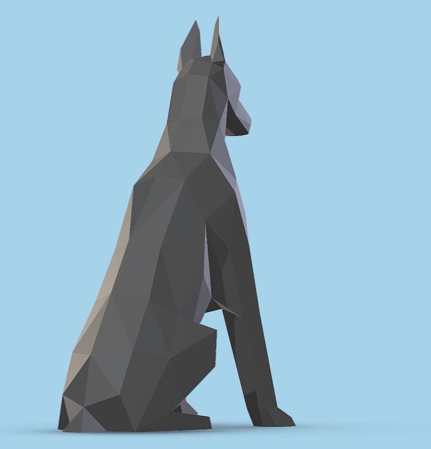 Doberman! Weld it yourself with Digital plan for metal. Set of digital files include: .pdf – scheme, .dxf – CNC cutting.