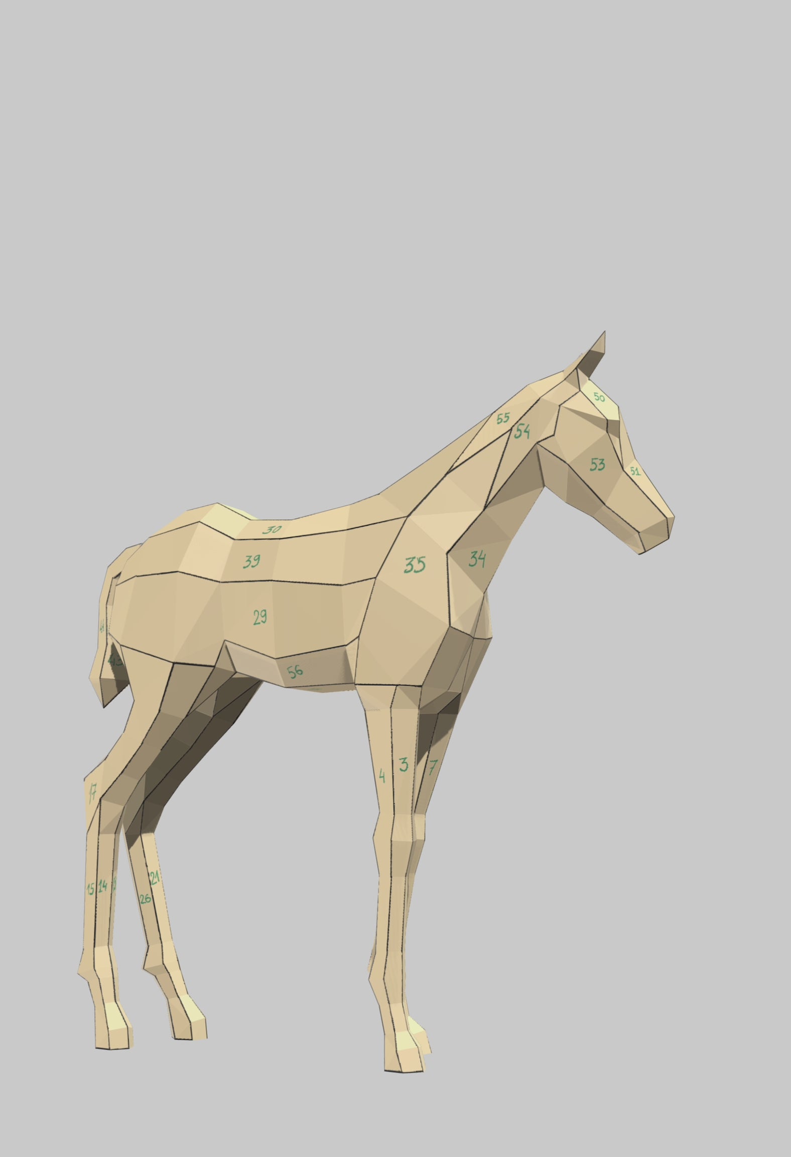 Foal, colt, baby horse! RIVET it yourself with Digital plan for metal, files: .pdf (instruction), .dxf (for CNC cutting)