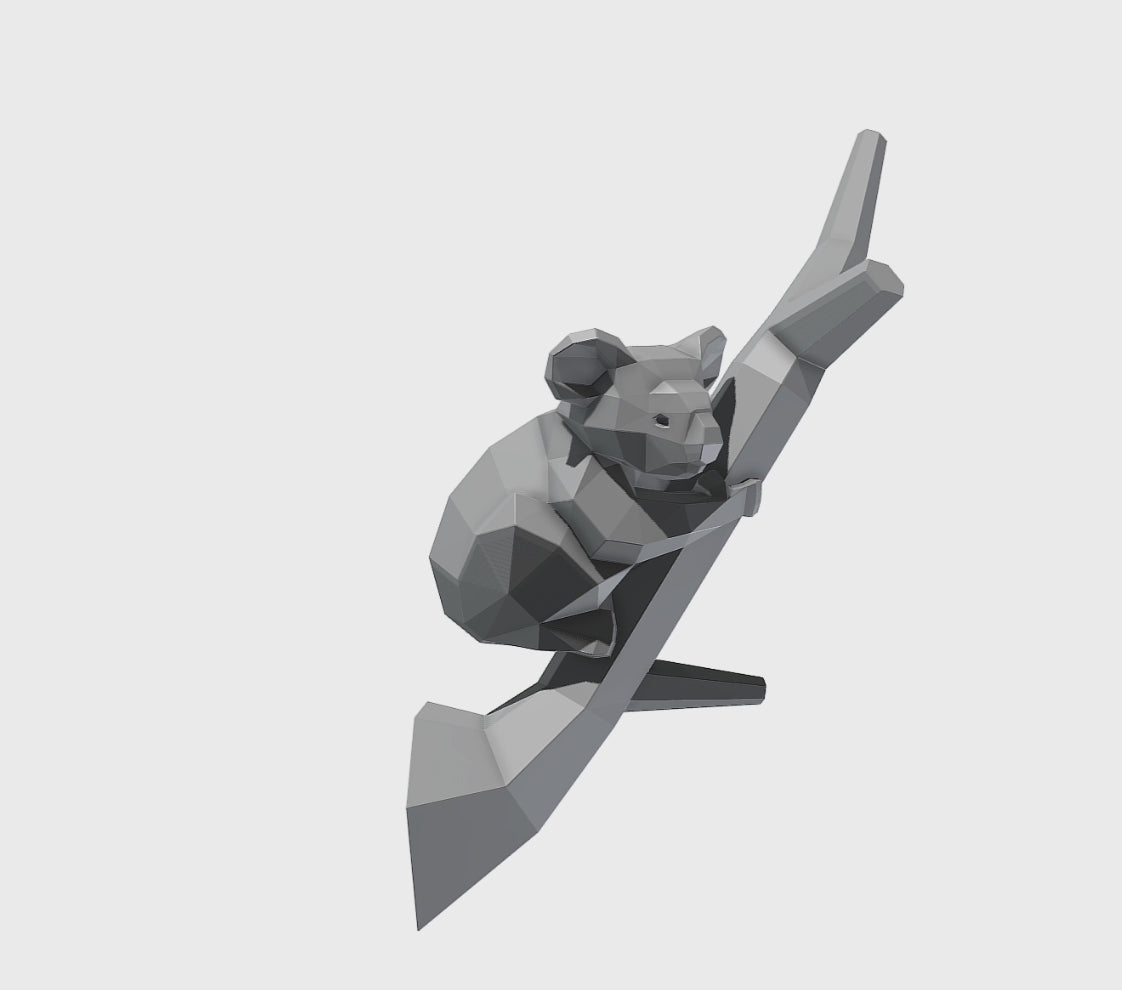 Koala on a tree branch!  Weld it yourself with Digital plan for metal. Set of digital files include: .pdf – scheme, .dxf – CNC cutting.