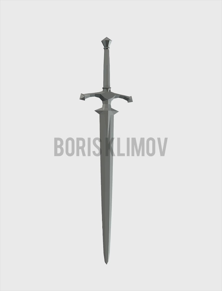 Medieval Sword 3d sculpture. DIY Welding Plan. Digital files (.pdf, .dxf CNC Cutting)
