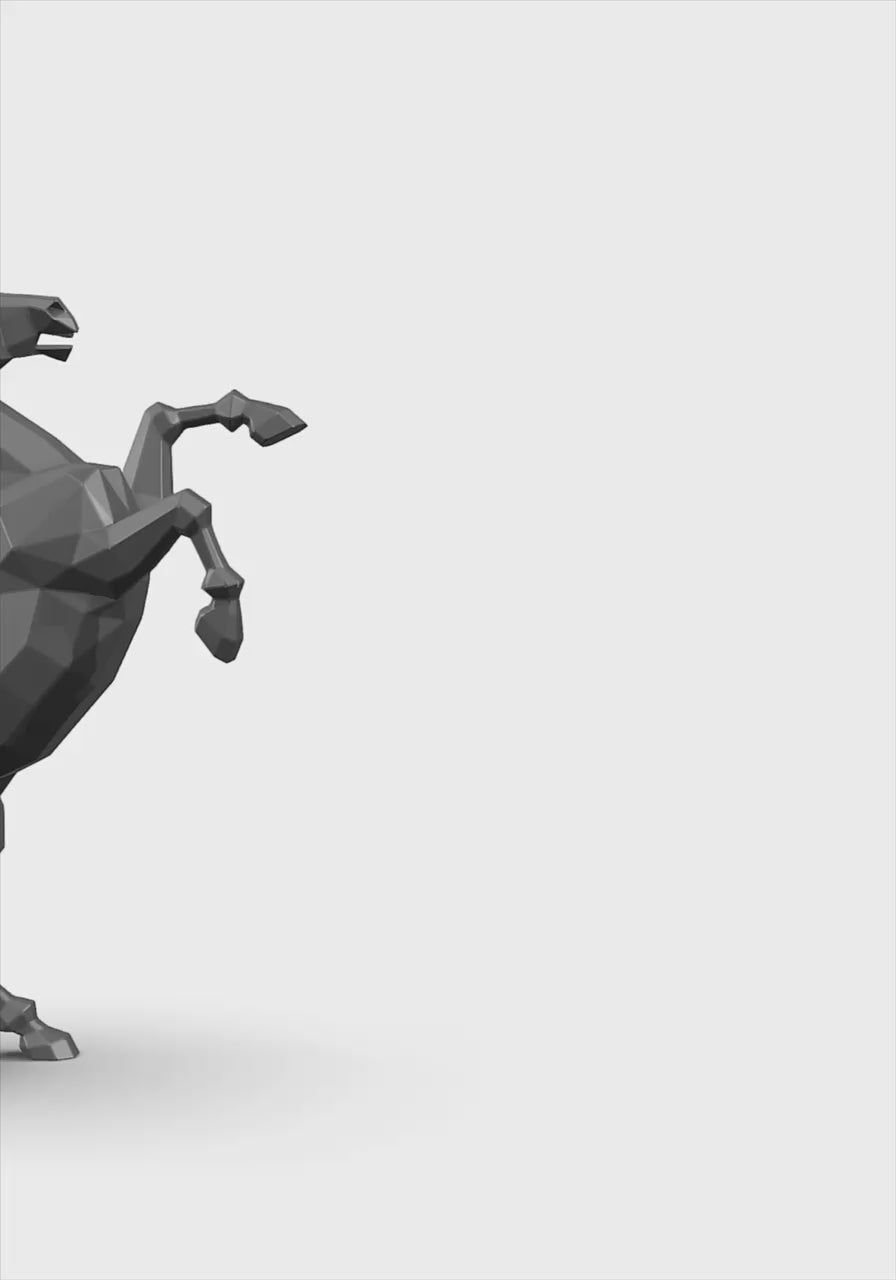 Stallion rearing 3d sculpture. DIY Welding Plan. Digital files (.pdf, .dxf CNC Cutting)