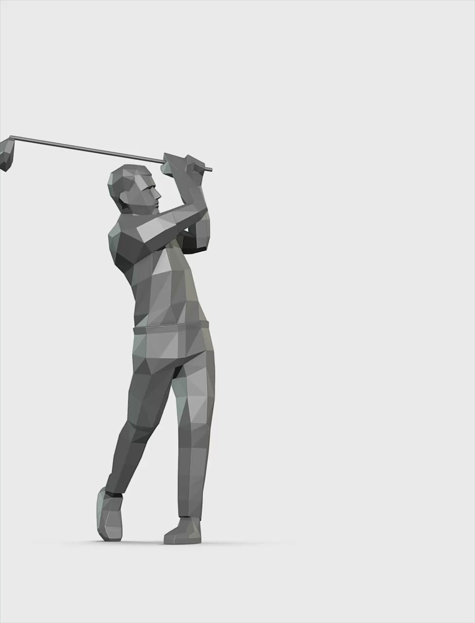 Golf player 3d sculpture. DIY Welding Plan. Digital files (.pdf, .dxf CNC Cutting)