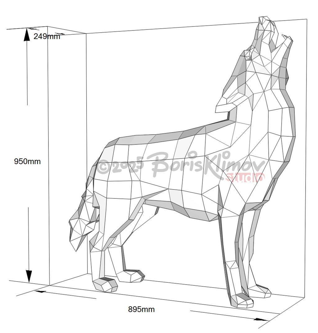 DIY Metal Coyote Welding Project, CNC Cutting Digital Plan (pdf & dxf)